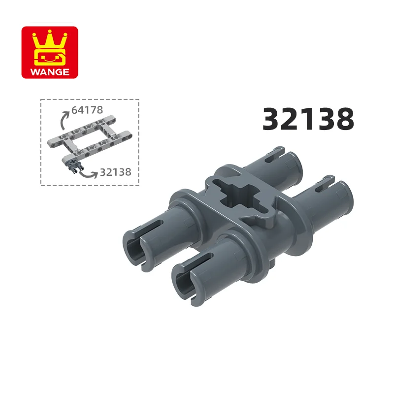 

Wange 32138 100 г/124 шт., двойной штифт с отверстием для оси, строительные блоки Moc, технические детали, совместимые с кирпичом, детские игрушки