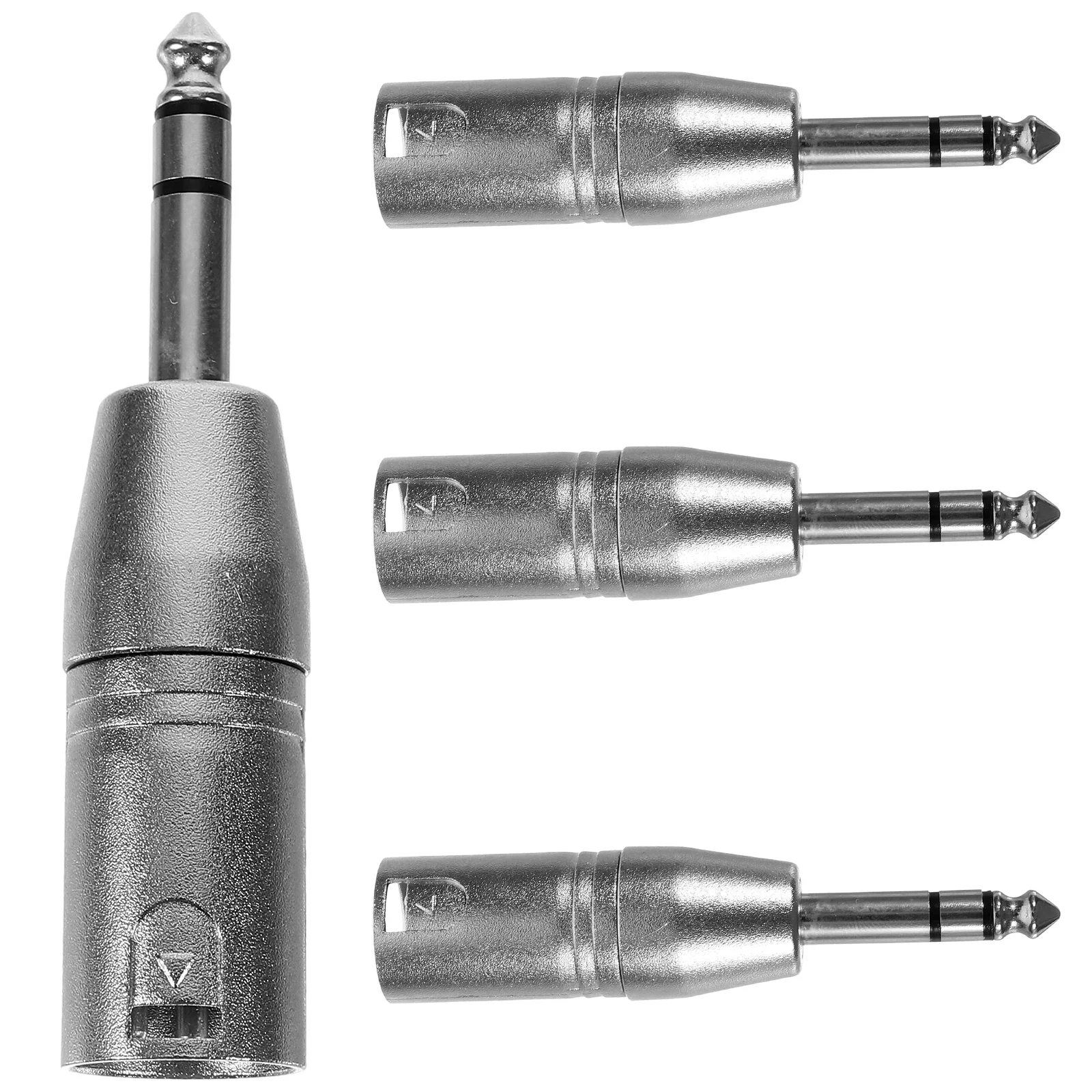 

4pcs 1/4 to XLR Microphone Accessory Male Balanced Metal Connector Xlr To 1/4 for Mixing Console Amplifier
