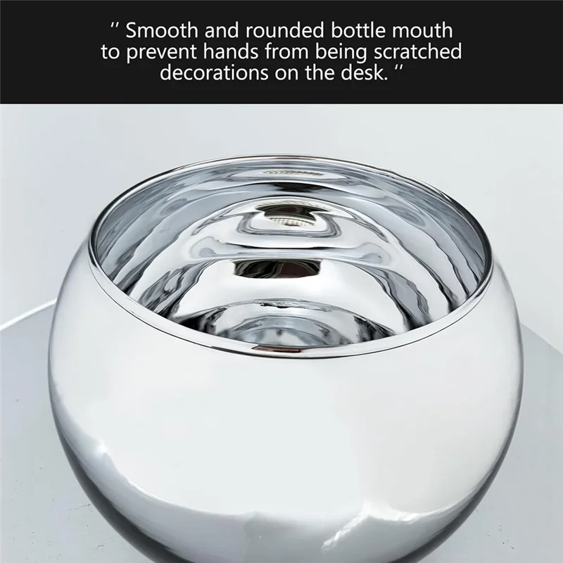 M02K-Glass Candy Dish Desk Mirror Aesthetic Table Vases Flower Pot Desk Rearview Mirror Monitor