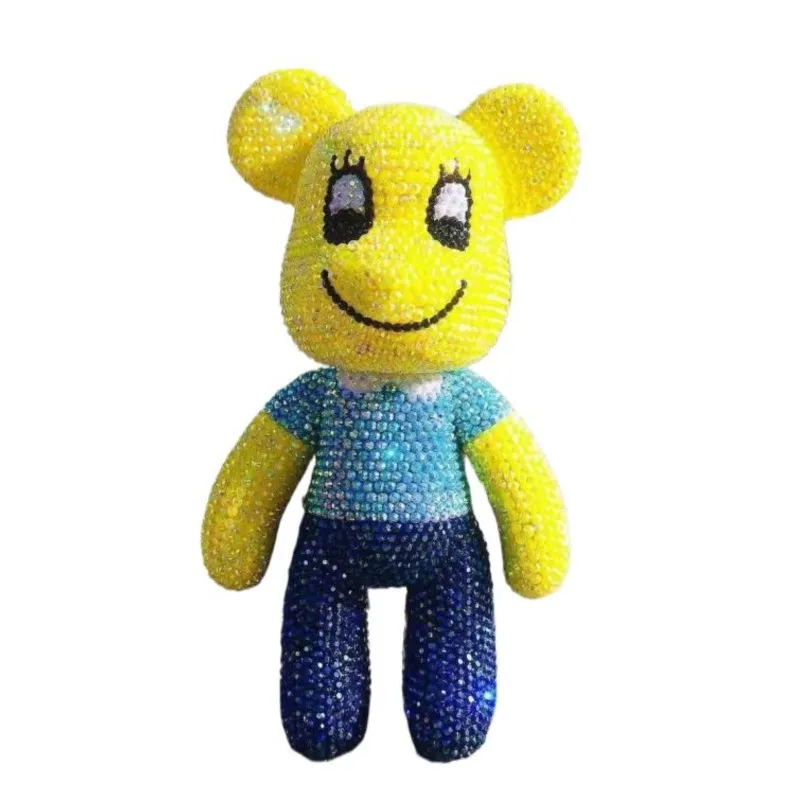 

Creative Rhinestone Bear Statue Custmizable DIY Yellow Doll Bling Mosaic Handcraft Diamond Cross Stitch Bithday Christmas Gift
