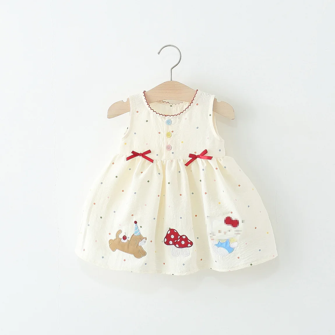 2025-lor-idea-sveless-dress-girls-cartoon-embroidered-sma-customized-children's-outerwear-processing-and-manufacturing