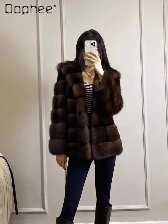 2025 Winter New Heavy Craft High-End Faux Fox Fur Thickened Fur Coat Eco-Friendly Fur Coat Women Fashion Warm Plush Coat Female