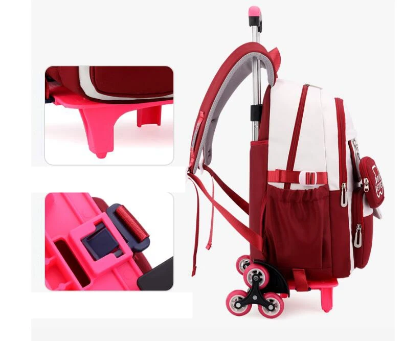 Kids Wheeled Bookbag School Roller Backpack School Wheeled Backpack School Backpack with Wheels Rolling Backpack for Girls Boys