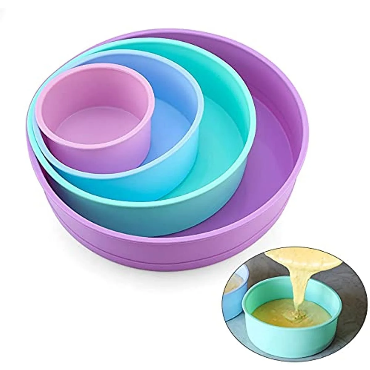 

6/10 Inch Round Shape Mold Silicone Small Cake Baking Pan Mousse Fondant Cylinder Mould Tools For Pastry Kitchen Tool Accessorie