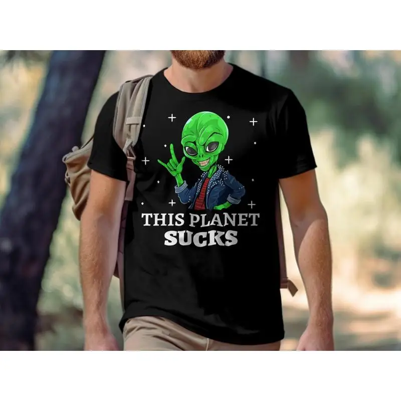 

Футболка Fun Alien Funny Green This Planet Sucks с крутым принтом
