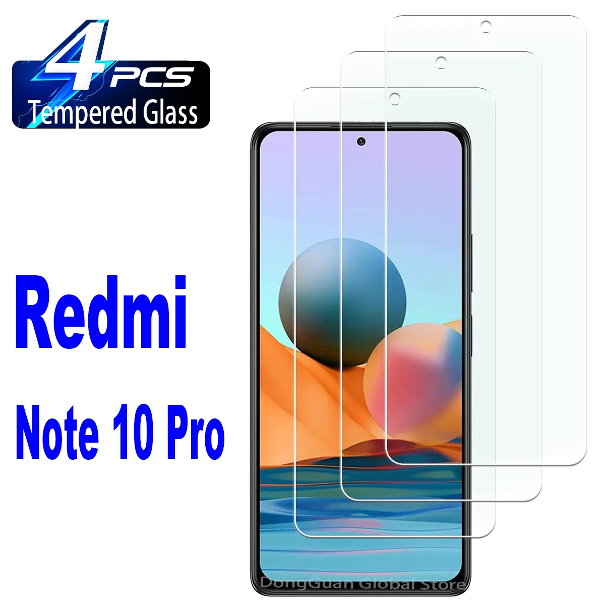 2/4Pcs 9H Tempered Glass For Xiaomi Redmi Note 10 Pro Screen Protector Glass Film