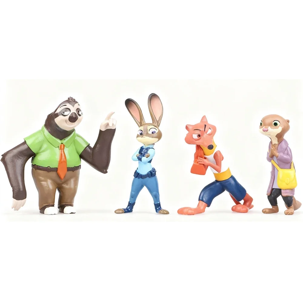 12pcs/set Disney Amazing Zootopia Animals Action Figure Toys Rabbit Judy Hopps Fox Nick Wilde Movie Kids Gift Collection Figures