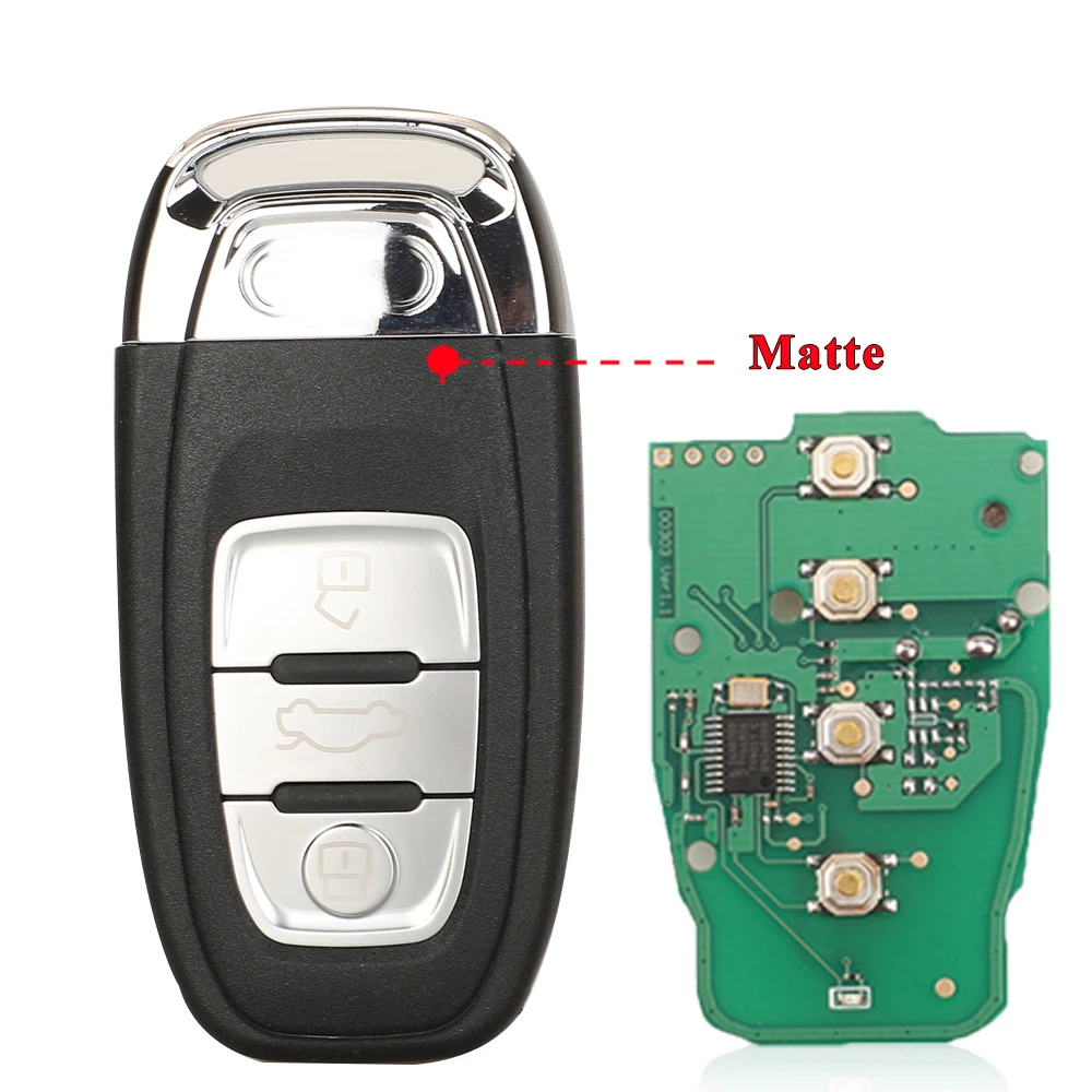 Jingyuqin Smart Remote Schlüssel Semi Keyless 3/4BTN 315MHz/433MHZ/868MHZ 8T 0 959 754C für Für Audi Q5 A4L A5 A6 A7 A8 RS4 RS5 S4 S5