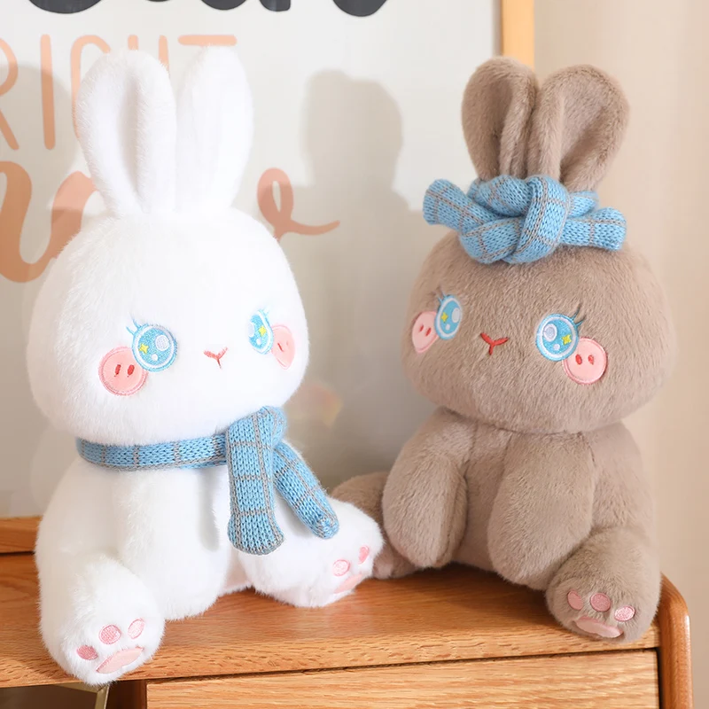 

Super Soft 30/50cm Bunny Plush Toys Cute Stuffed Animal Rabbit Dolls With Swinging Scarf Kawaii Throw Pillow for Girl Kids Gifts