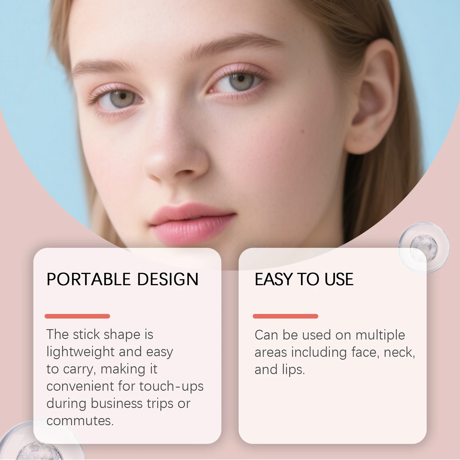 Multi-purpose Moisturizing Stick, Creamy Texture, Hydrating for Face Neck Lips, Makeup Primer, Long Lasting Natural Skin Finish