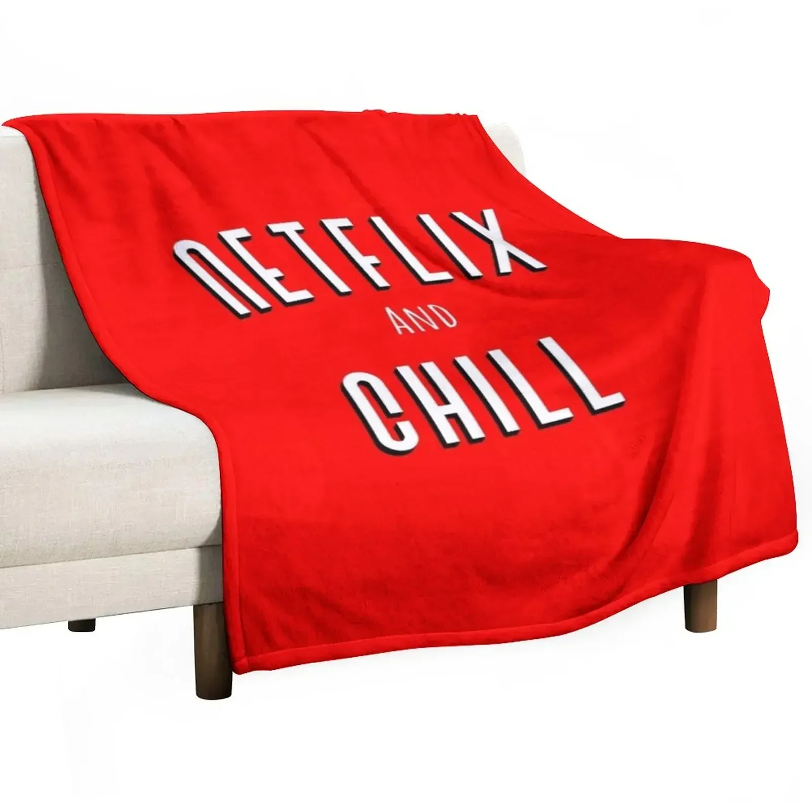 

Netflix and chill tee meme Throw Blanket Plaid Decorative Sofas Heavy Blankets