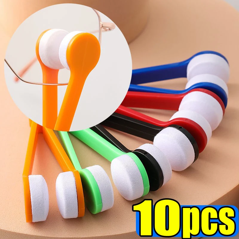 10-1pcs Portable Multifunctional Glasses Cleaning Rub Eyeglass Sunglasses Spectacles Microfiber Cleaning Brushes Wiping Tools