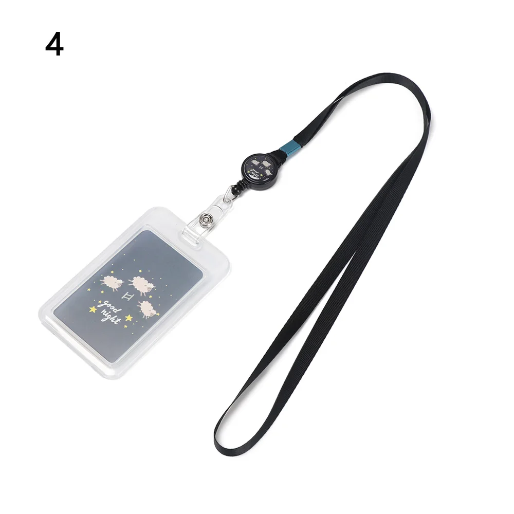 Fashion Cartoon Lovely ID Business Case Retractable Card Holder Name Badge Holder Bank Credit Card