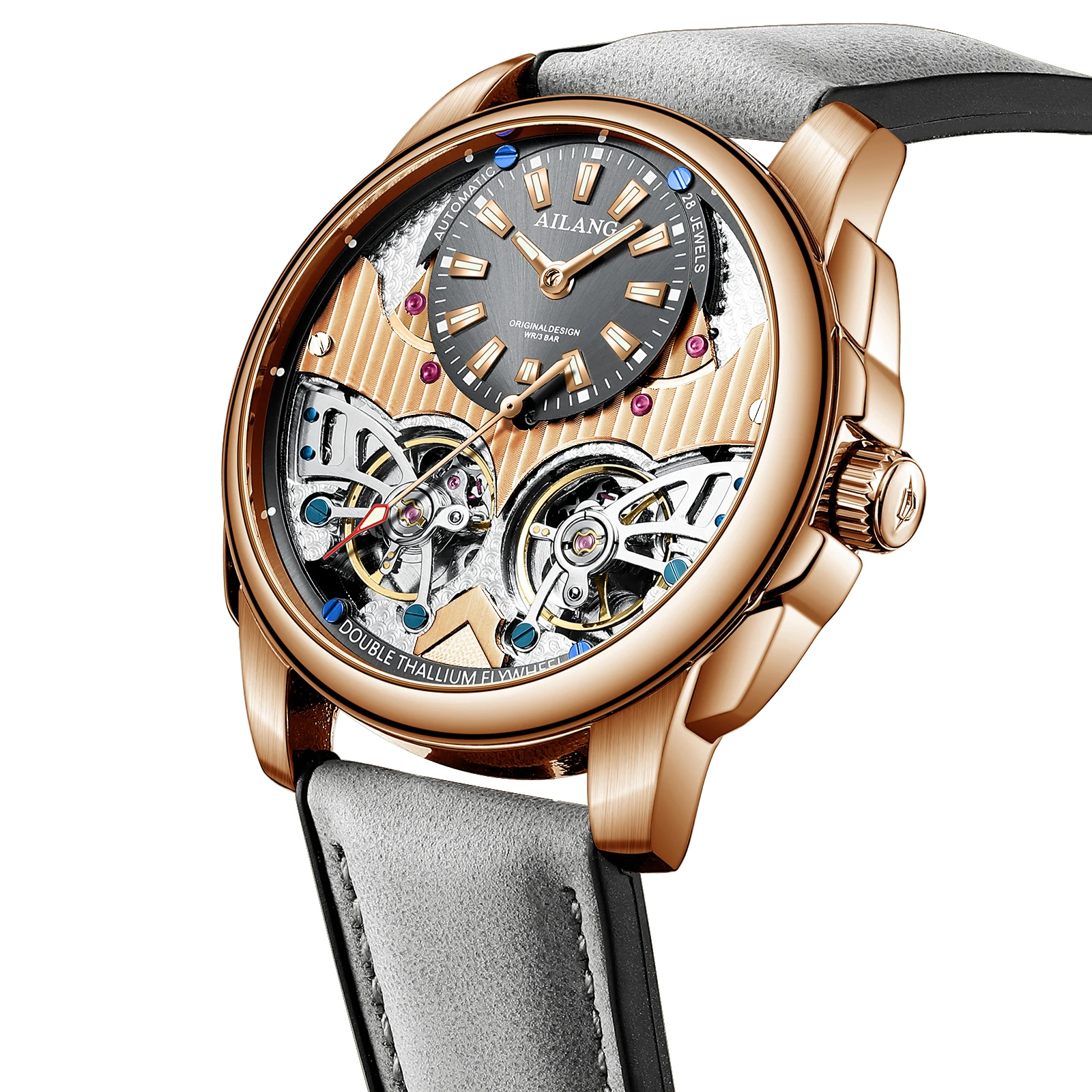 AILANG Watch New TOP Men Mechanical Watch Double Tourbillon Series 45.5MM Wristwatches Men AL8832