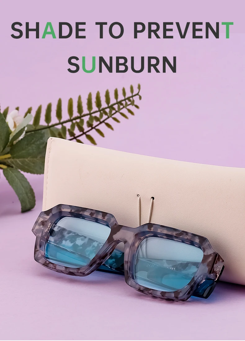 Vintage quadratische Punk Sonnenbrille Männer Frauen Luxusmarke Mode Rechteck Sonnenbrille für männliche zweifarbige Brillen mit dickem Rahmen – Detail 5