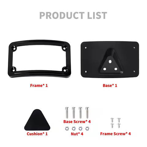 Motorcycle ABS Plastic Bracket Holder Curved Laydown License Plate Mount 3 Hole For Harley Dyna Sportster XL 883 1200 Softail
