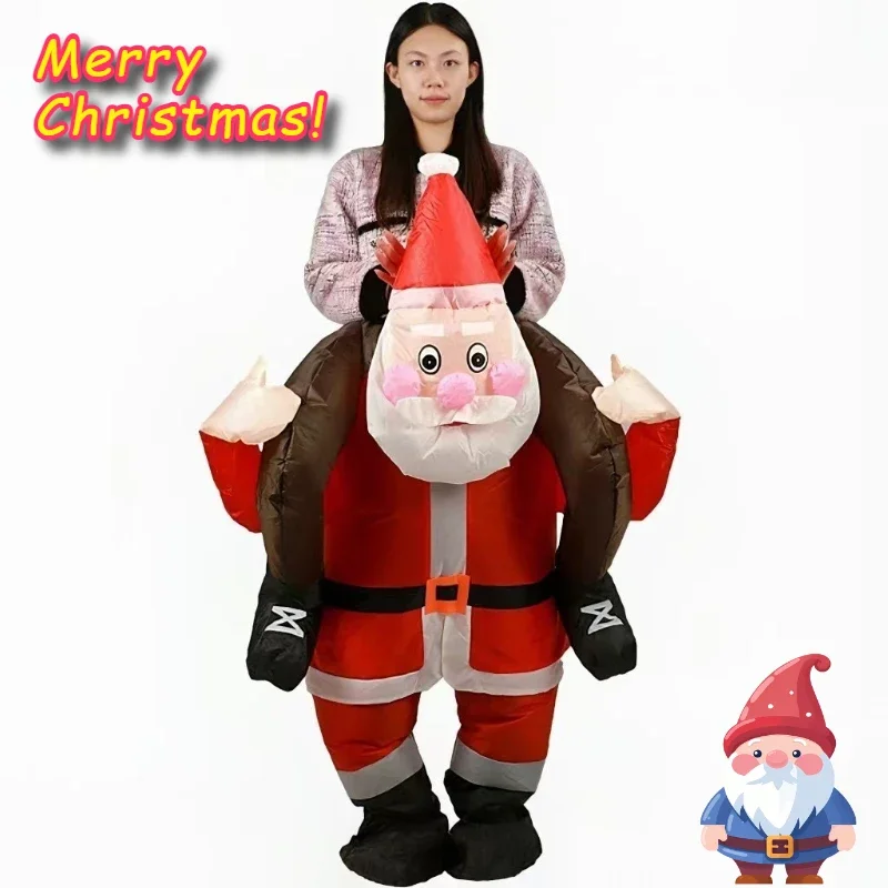 

Christmas Holiday Costumes Upright Walking Cute Show Props Riding Santa Inflatable Suit Cosplay Costumes