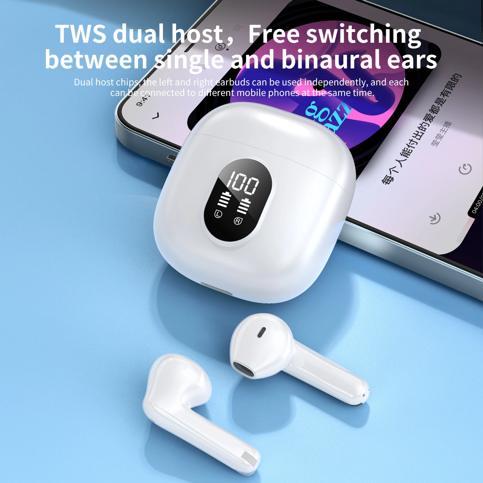 Najnowszy dotyk BLAST! i52 True Wireless Stereo Earbuds TWS Type-C kabel ładujący BLAST! Zestaw słuchawkowy i52 Bluetooth BLAST! Słuchawki i52