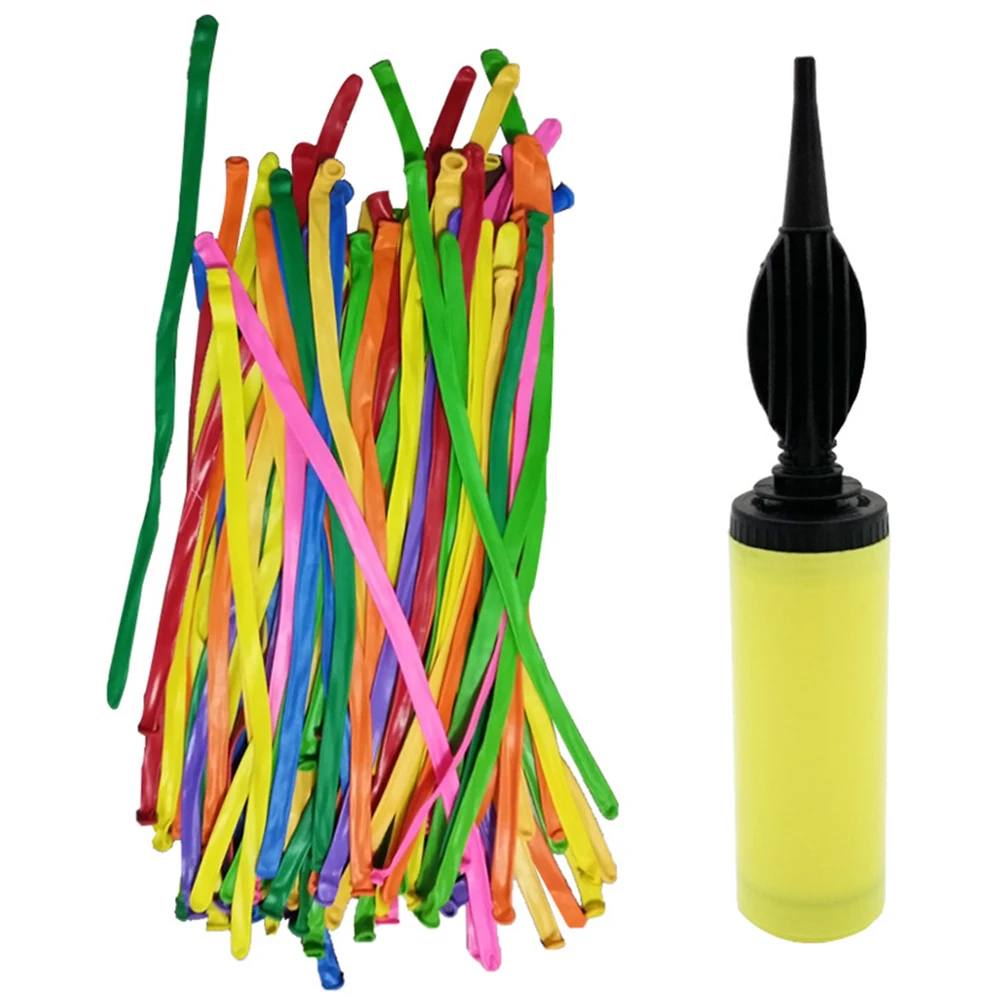 

100pcs Long Balloons Assorted Colors Natural Latex Thickening Elastic Festival Wedding Party Decoration Modeling Twisting Animal