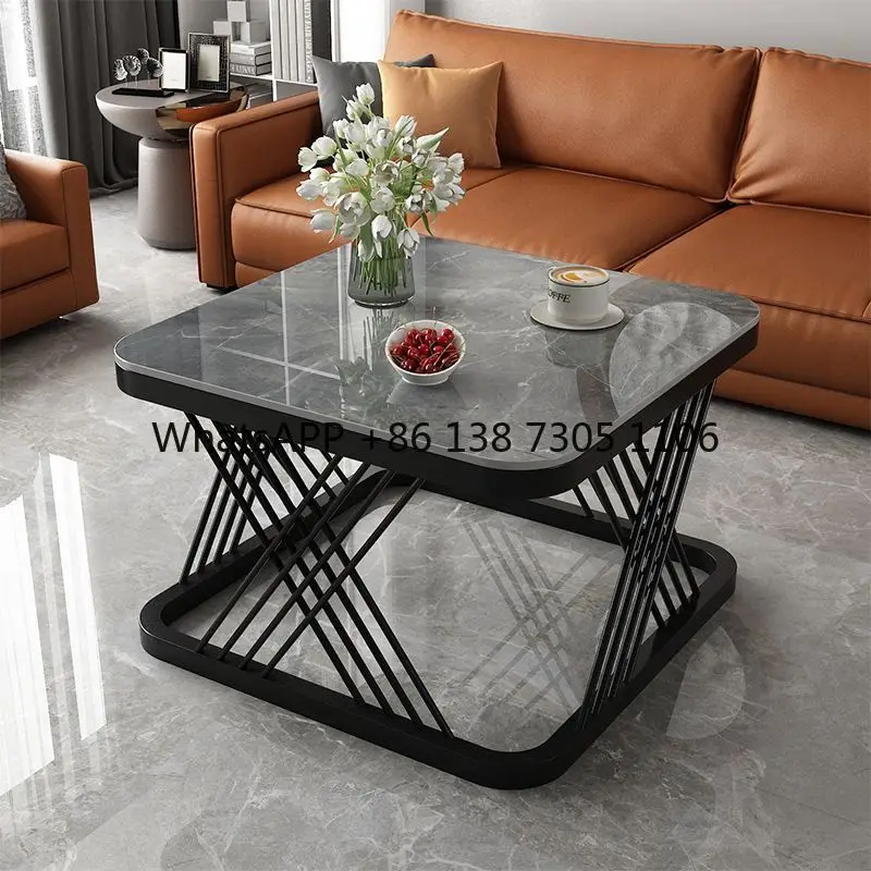 

Thickened square rock slab coffee table light luxury modern living room household small apartment side table simple coffee table