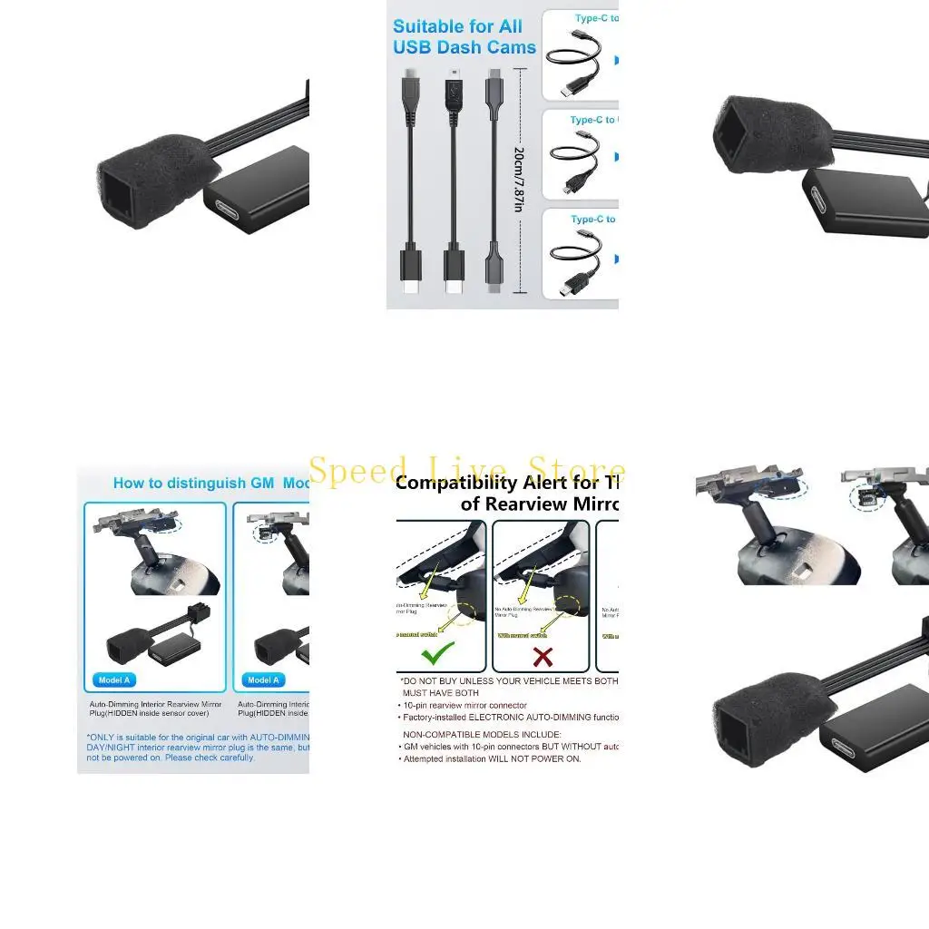 

547C ABS 10-контактный автомобильный кабель адаптера питания Термостойкий Plug Play Dashcam Power