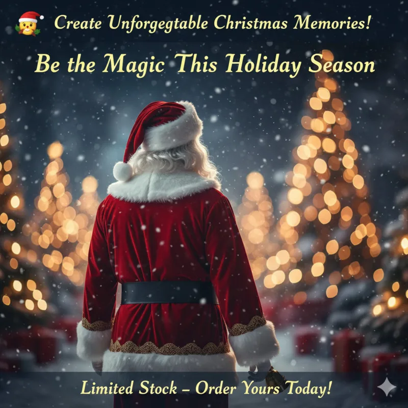 Christmas Clothes Santa Claus Set Costumes Gold Velvet Festive Atmosphere Cosplay Performance Costumes Festival Wholesale New