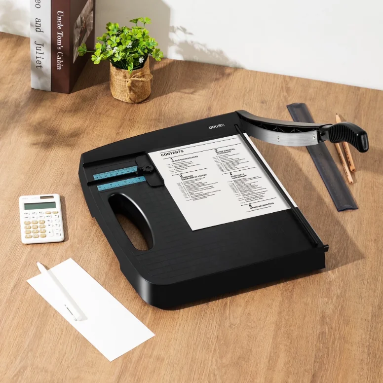 Deli 12-Inch Guillotine Paper Cutter, Heavy Duty Trimmer for Paper, Photos & Crafts, 12-Sheet Capacity