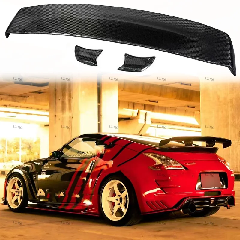 Pour Subaru Nissan 370Z Z34 350Z Z33 matériau en fibre de carbone toit arrière GT spoiler aile coffre à bagages couvercle de protection des lèvres