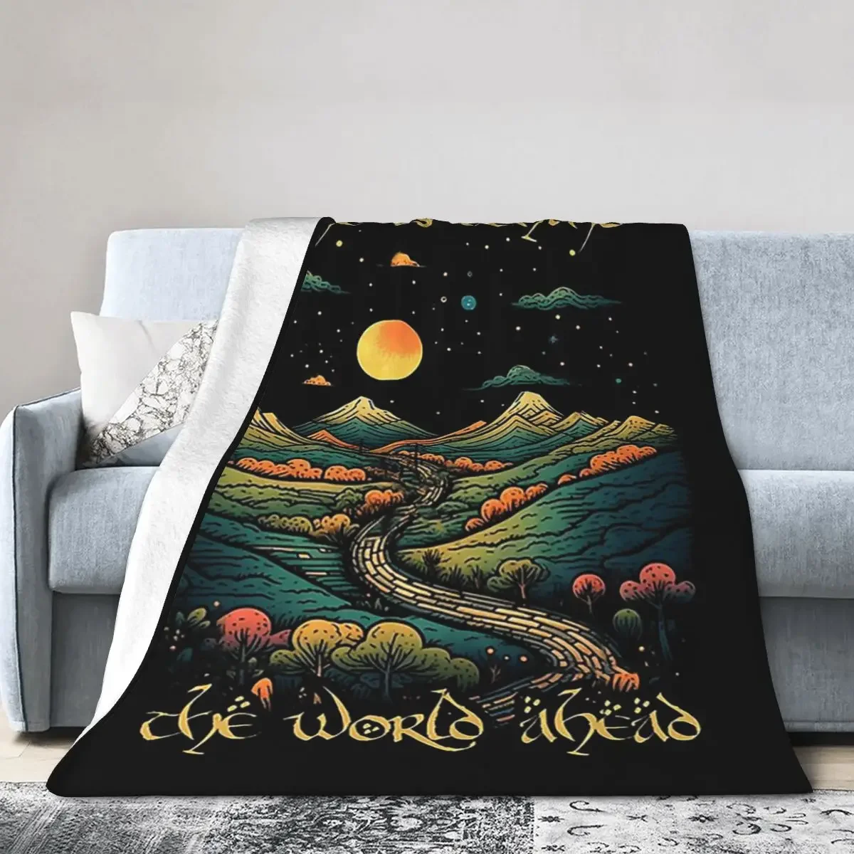 

Home Is Behind, The World Ahead Start Night Fantasy Blankets Soft Warm Flannel Throw Blanket Cover for Bed Picnic Travel Home