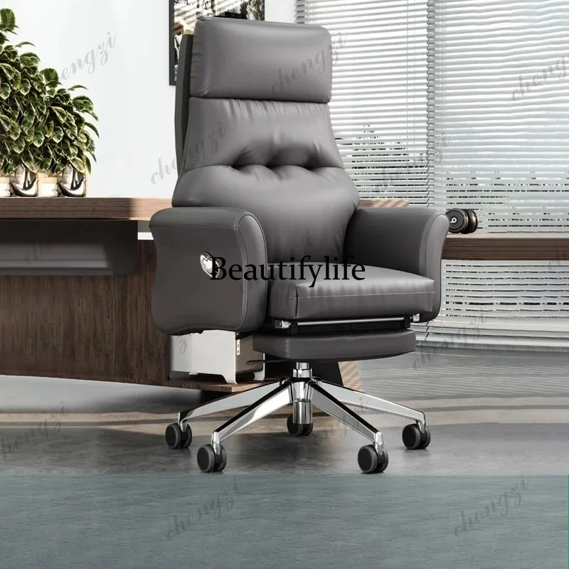 A74 Leather Massage Office Chair Luxury Cheap Soft Arm High Office Chair Oversized Ergonomic Silla De Escritorio Office Furnitur
