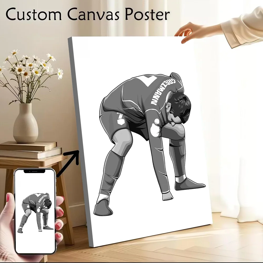 Antoine Griezmann Black and White Version Poster Canvas Wall Art Custom Photo Print Modern Painting for Fans Luxury Decoration
