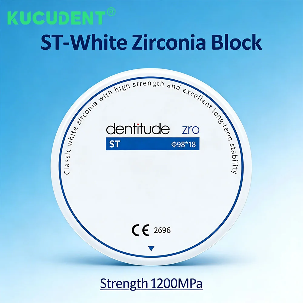 

ST-White Dental Zirconia Block 98mm Open System for CAD CAM Zirconia Disc Strength 1200MPa Dentist Lab Milling Denture Materials