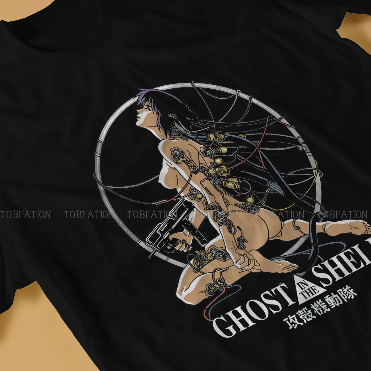 Ghost in the Shell Girl Soldier T Shirt Vintage Fashion Summer Large Cotton Men\'s Tees Harajuku O-Neck TShirt