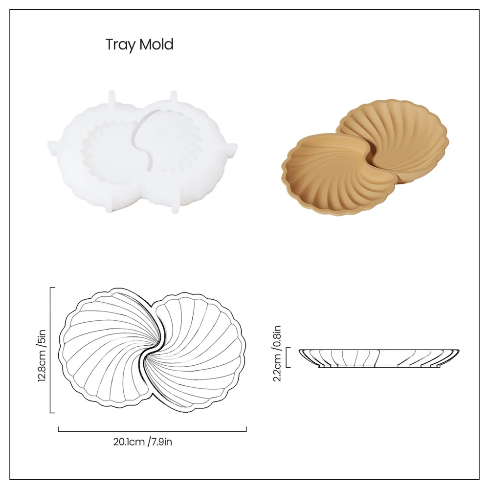 Imagem -06 - Boowan-molde de Silicone Concreto para Cimento e Gesso Ferramenta de Decoração Faça Você Mesmo Suporte de Jóias Bandeja de Seashell de Moldes Nicole