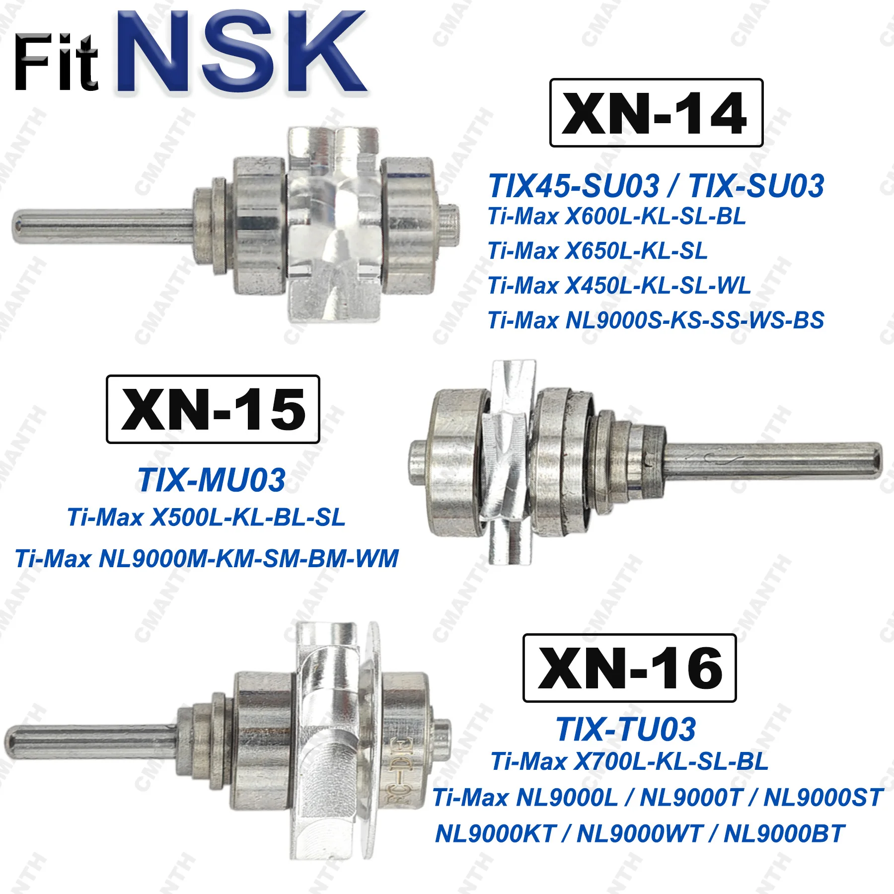 

Dental Turbine Cartridge Air Rotor Fit NSK Ti-Max X450L/X500L/X600L/X650L/X700L/NL9000L For High Speed Handpiece Dentistry Tools