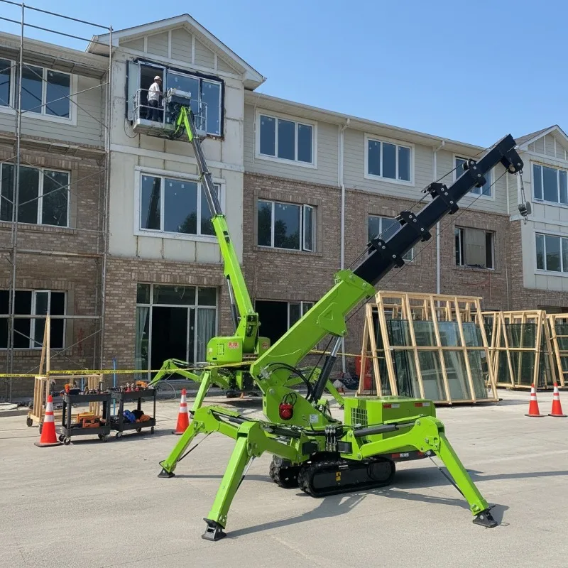 Compact 3 Ton Crawler Spider Crane Remote Control Hydraulic Mobile Hoist For Subway Tunnel Underground Construction