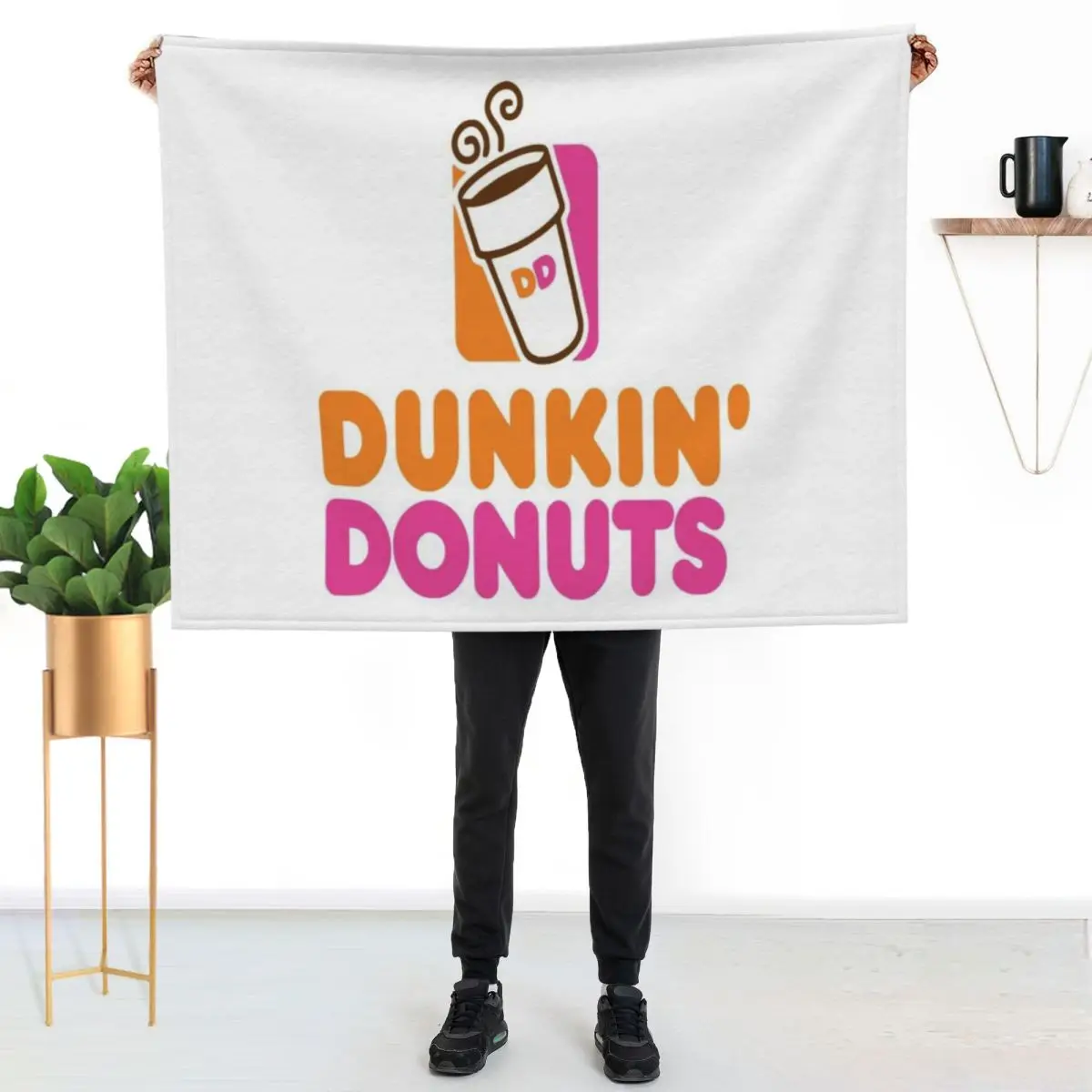 

DUNKIN DONUTS Throw Blanket Cozy Warm Blanket for Bed Room Decor