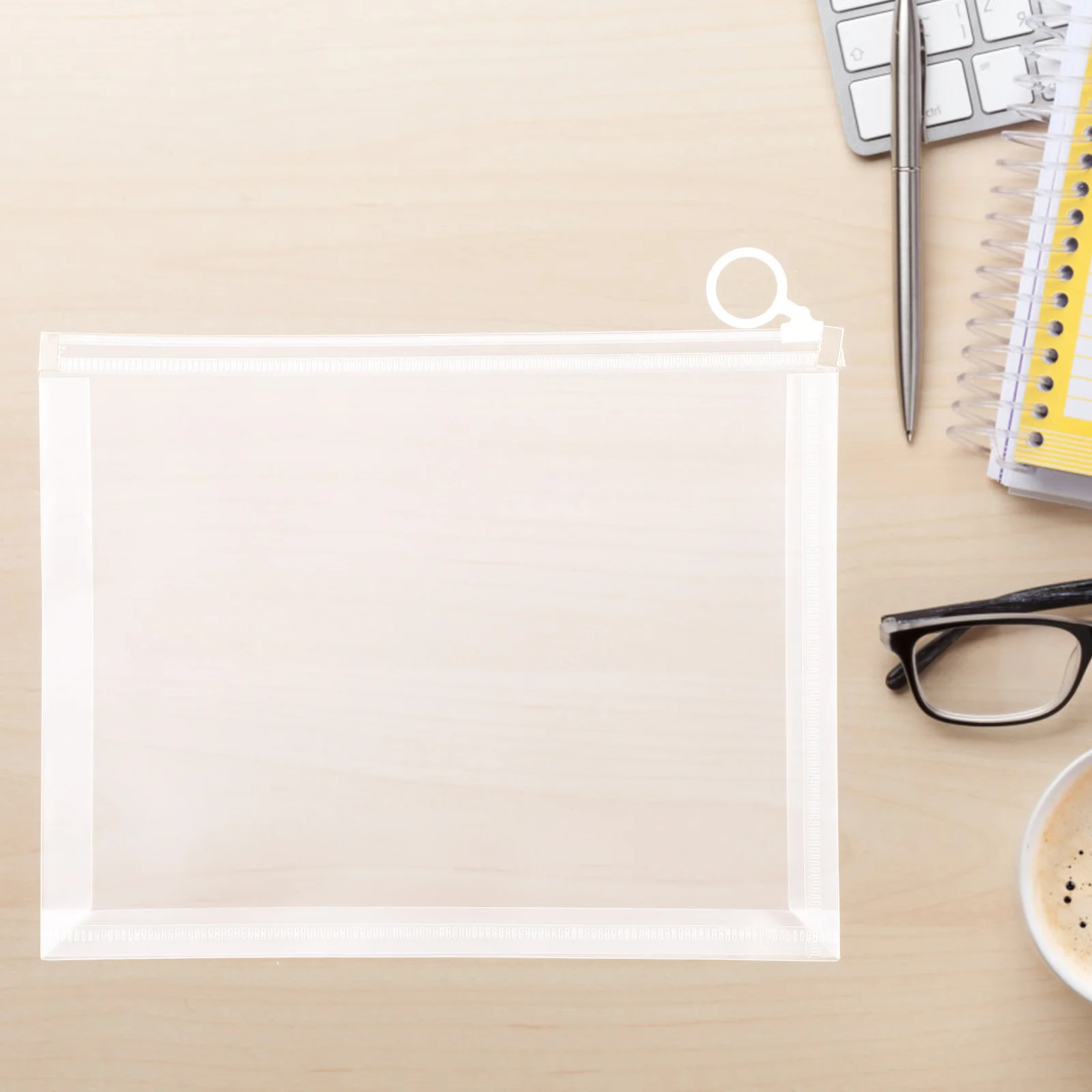 

10pcs Transparent Document Bag A5 24x3x19cm Thickened File ganizer High Capacity Pencil Case Ticket Holder Cash Bag