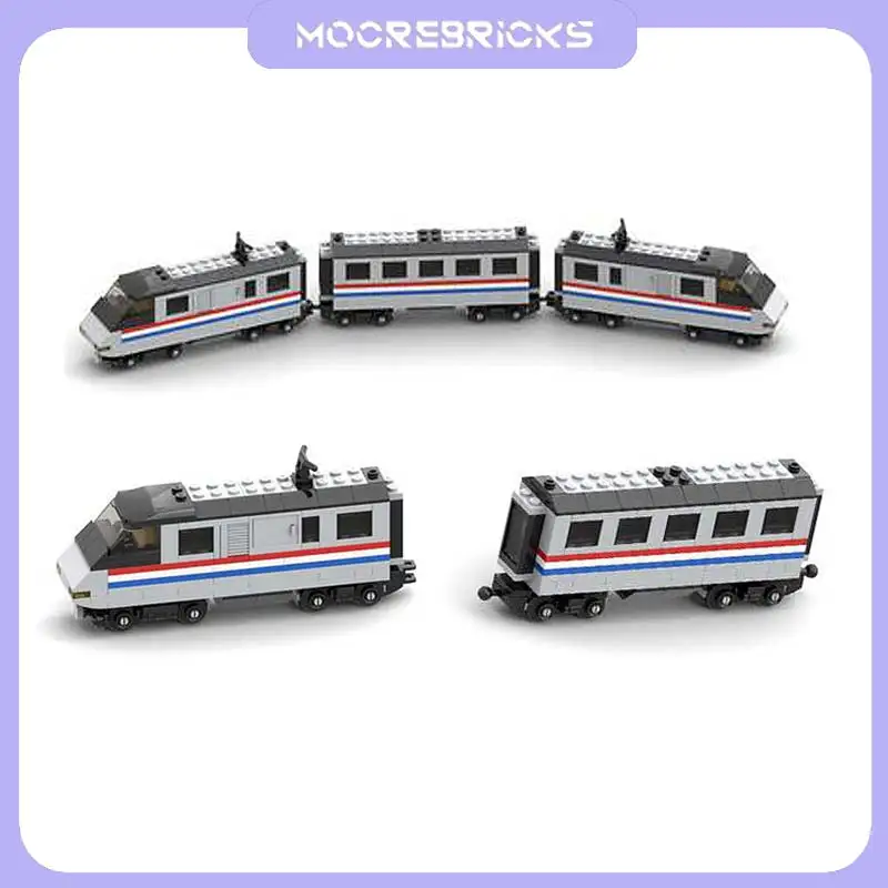 MOC Urban Express Commuter Train Locomotive Building Blocks Mini Railway Vehicle Model High Detail Bricks Toy Adult Gift