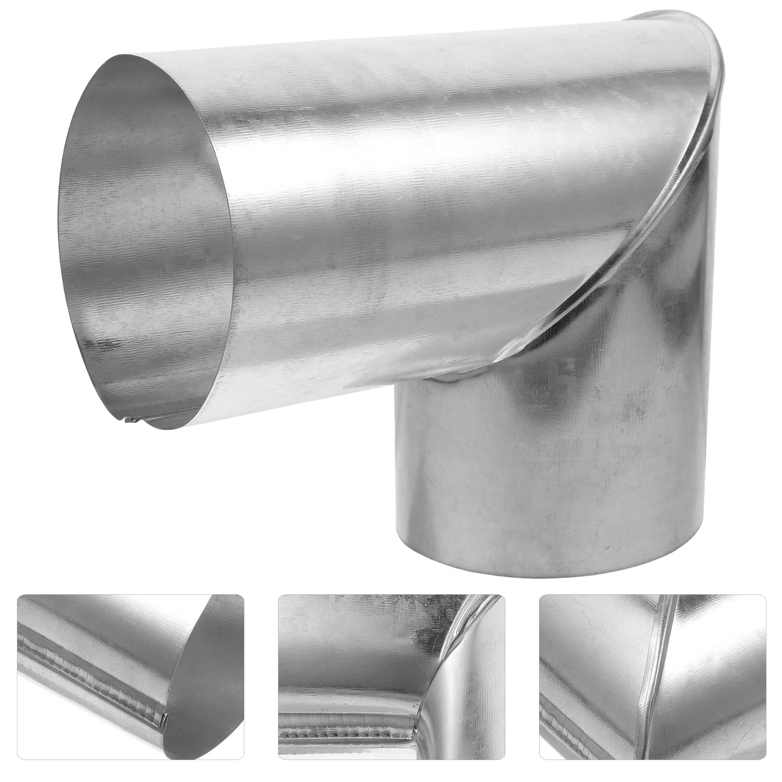 

90 Degree Chimney Flue Metal Flexible Exhaust For Stove Camping Heating Outdoor Kitchen Vent Hose Bent Tube