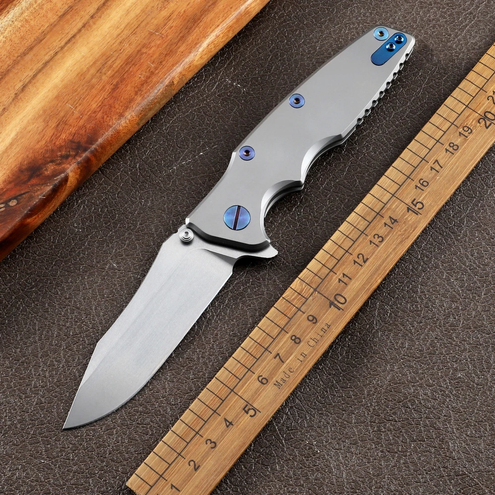 0392 Ceramic Bearing TC4 Titanium D2 Steel Blade Survival EDC Tool Camping Hunting Defensive Tactics Outdoor Folding Knife