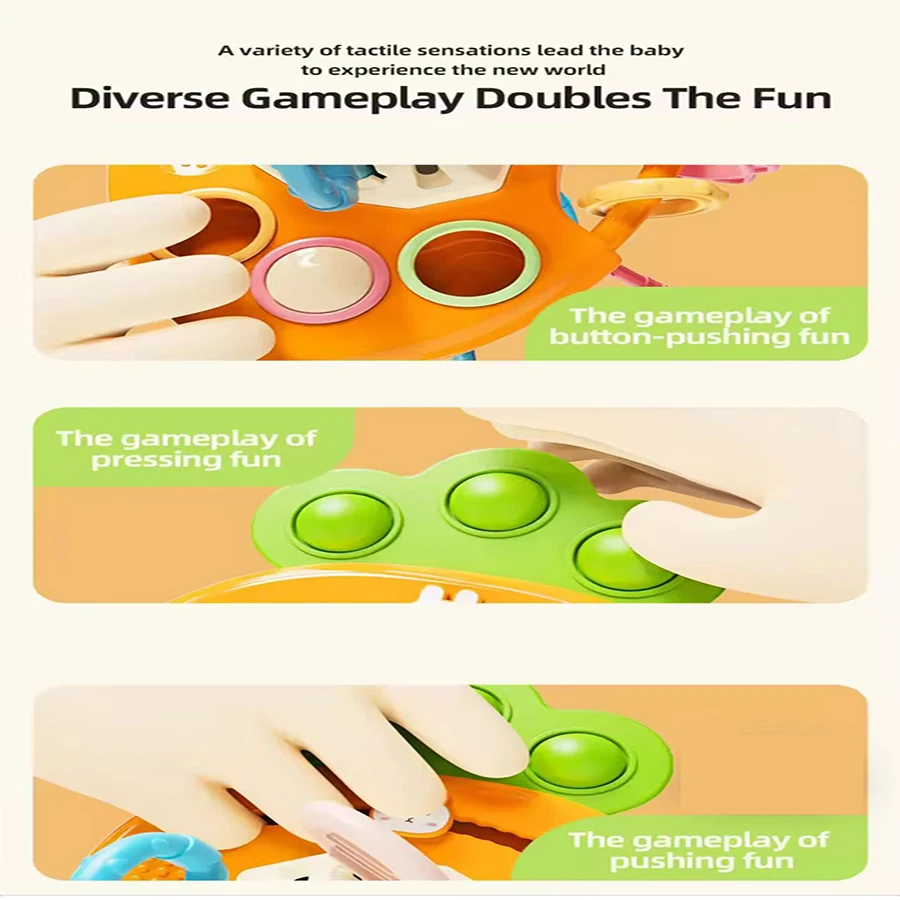 1 Uds.-Montessori juguetes de cuerda para tirar lindo conejo rábano bebés juguetes sensoriales mordedores desarrollo de habilidades motoras finas juguetes regalos para bebés