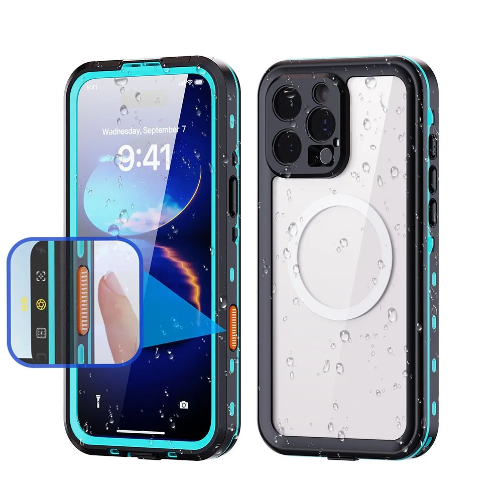 Magnetic Charging IP68 Waterproof Case For Apple iPhone 16 15 14 13 Pro Max Plus Shock Drop proof Diving Swim outdoor sport