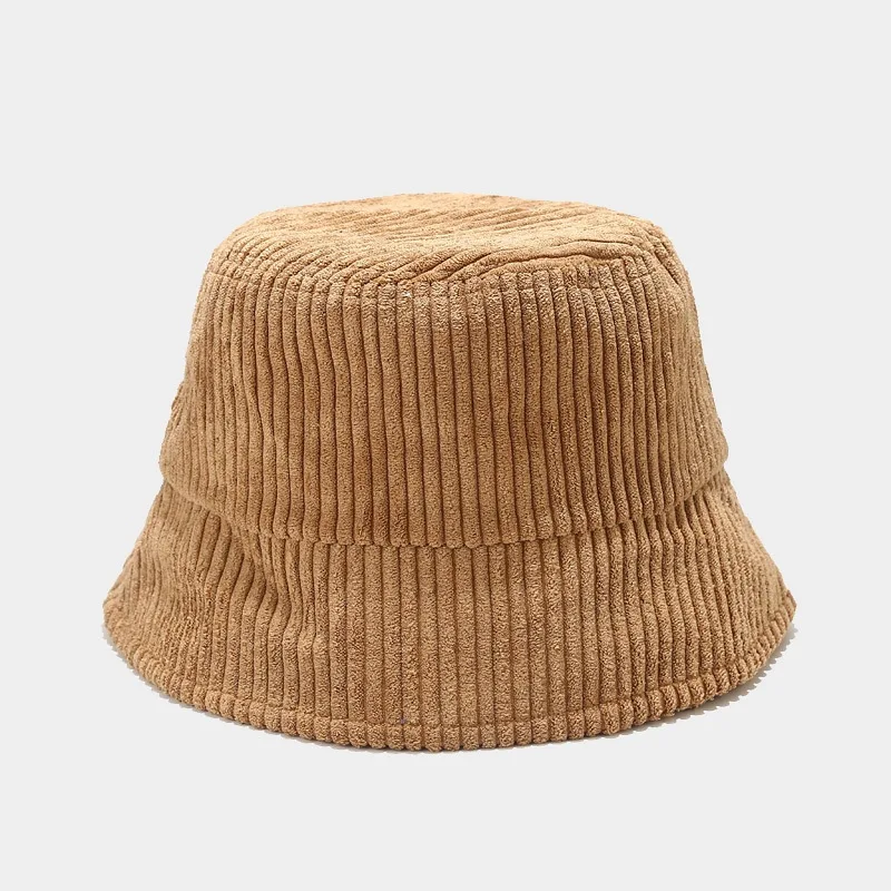 Spring Autumn Corduroy Bucket Hat Solid Color Women Men Fisherman Hat Hip Hip Cap Foldable Bob Cheapu Panama Fishing Cap