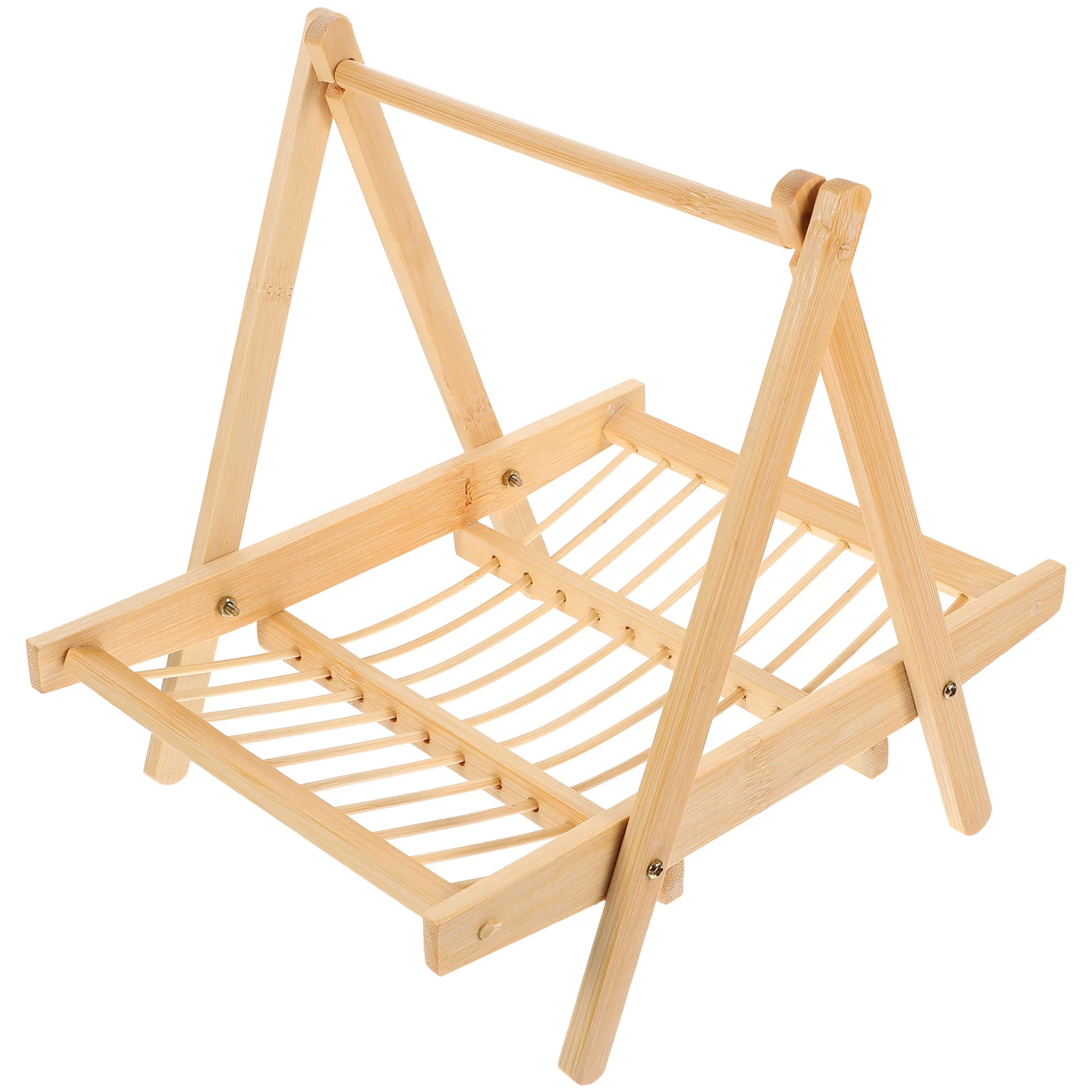 

Bamboo Fruit Basket Handheld Rack Large Volume Multi-Function Snack Basket Household Vegetable Storage Home Accessory