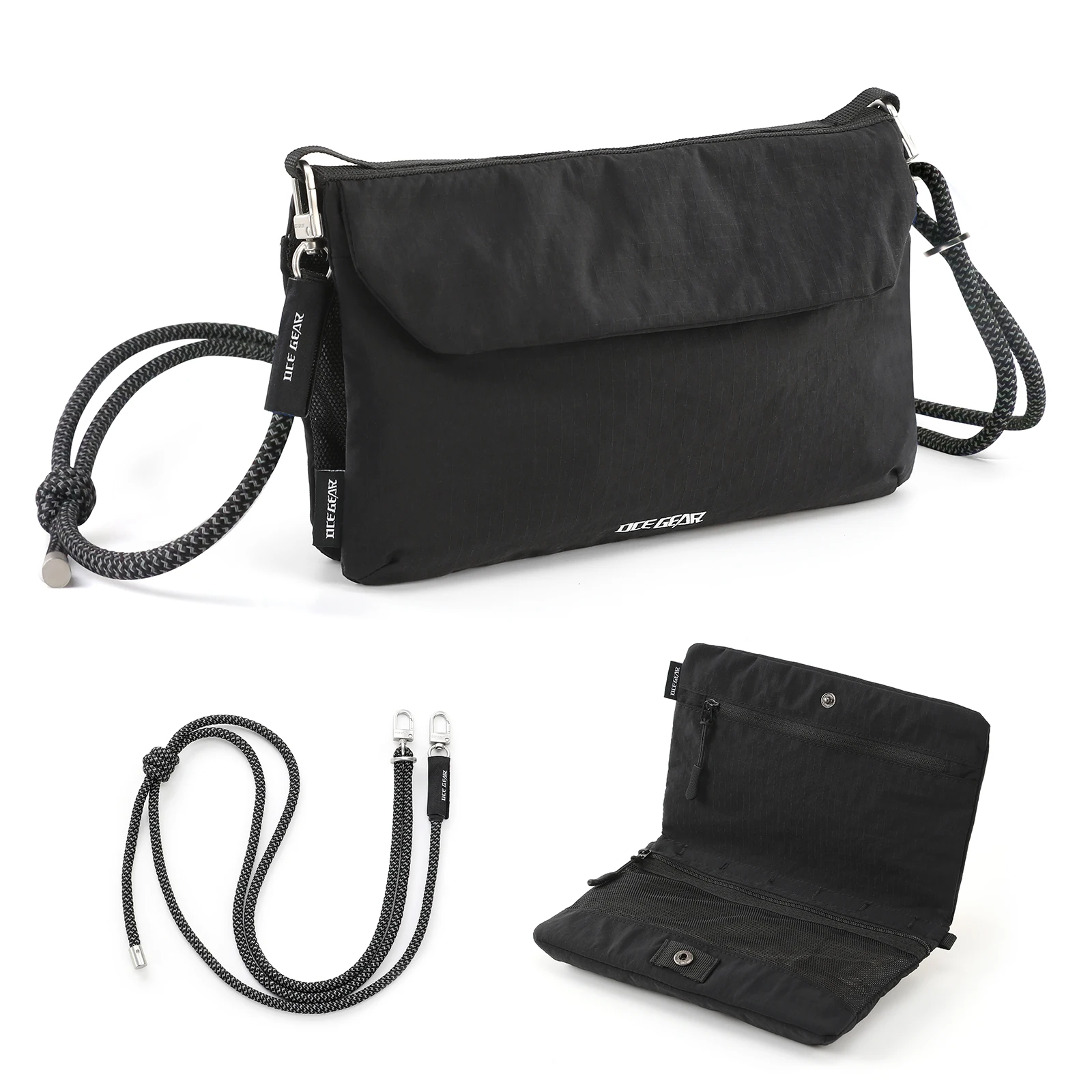 OCEGEAR Small Crossbody Bag Adjustable Rope Straps Lightweight Compact Phone Bag For Travel Outdoor Fashion Accessory