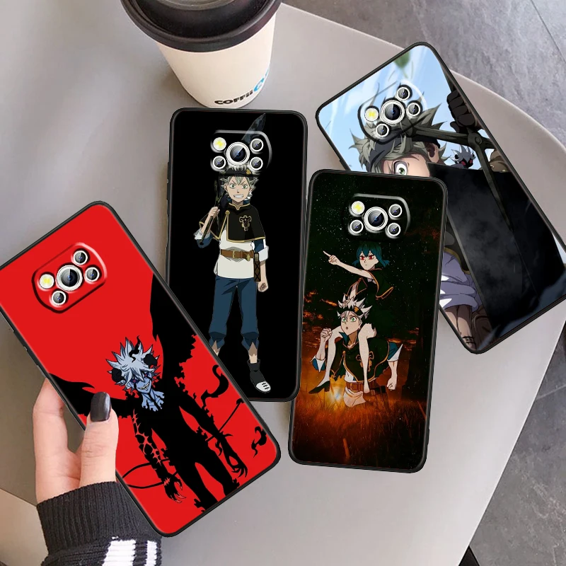 

Black Clover Cool Anime Comic For Xiaomi Mi Poco F5 F4 F3 X6 X5 X4 X3 M6 M5 M5S M4 M3 C65 Pro GT NFC 5G Black Back Phone Case