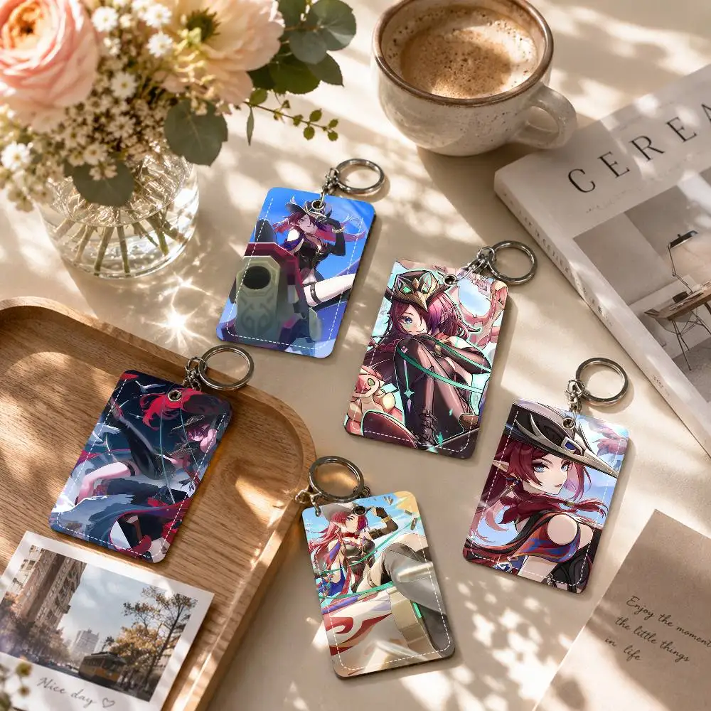 Anime Game Genshin Impact Chasca Holder Suitable For Bank Card Subway Bus Card Wallet Card Case Badge Holder Keychain