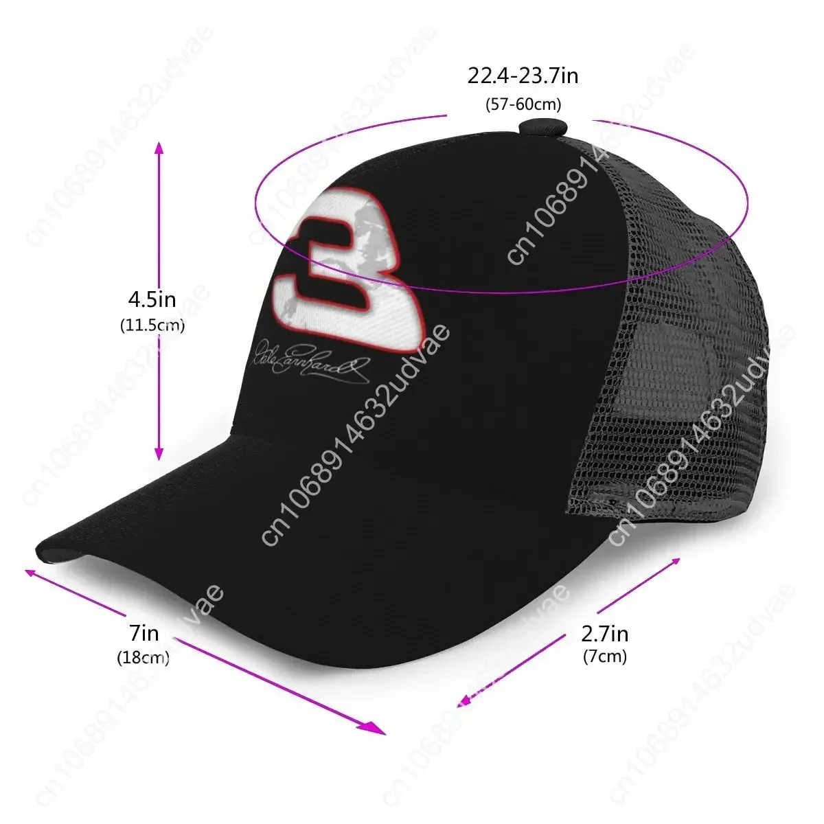 Da-Le Earnhardt Snapback Baseball Cap Mesh Hat Trucker Hat Streetwear Dad Hat Dropshipping