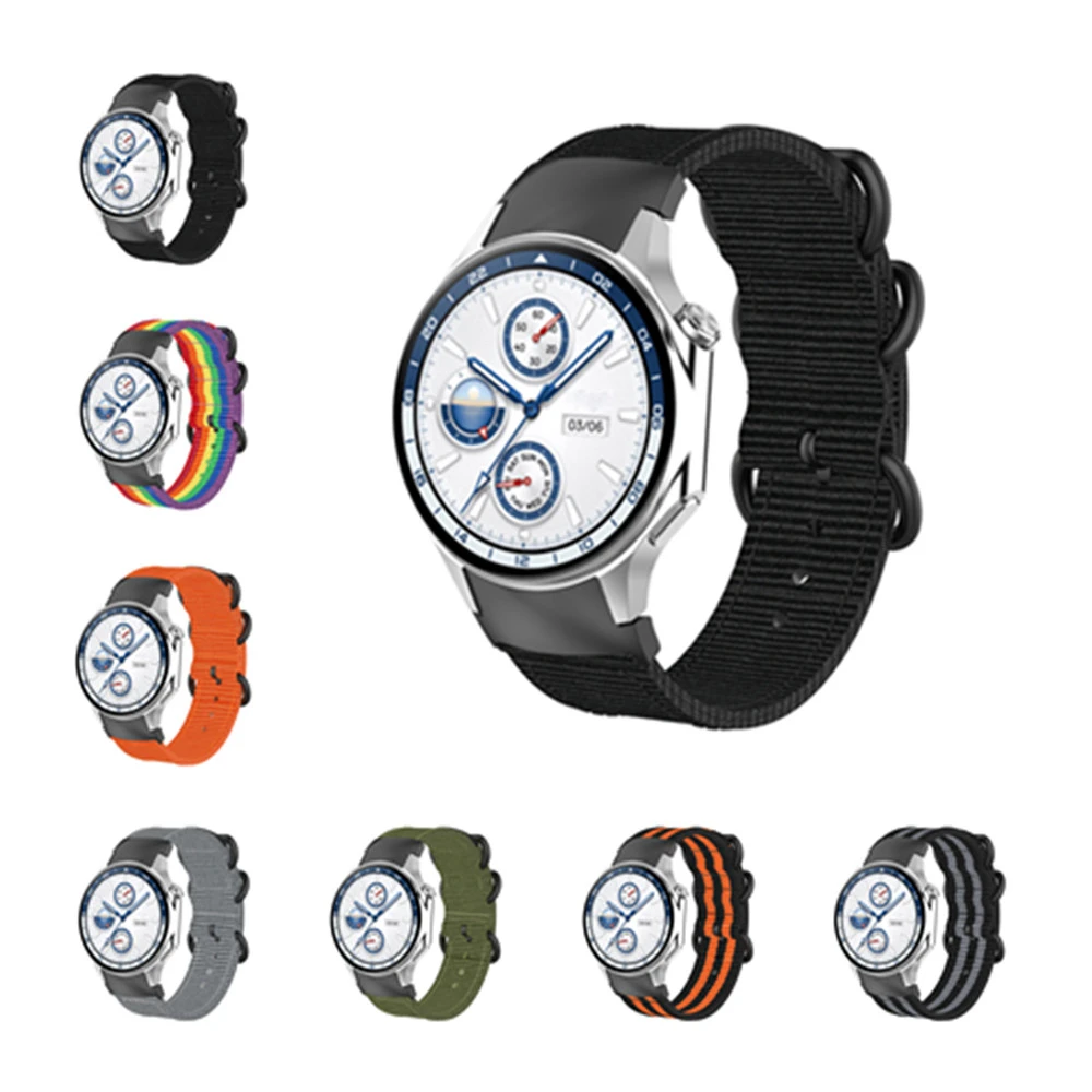 Cinturino in tela per OPPO watch X Oneplus Watch 2 smartwatch cinturino sportivo in nylon a righe colorate cinturino di ricambio traspirante